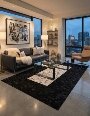 5' 2 x 8' 2 Cowhide - Patchwork Rug
