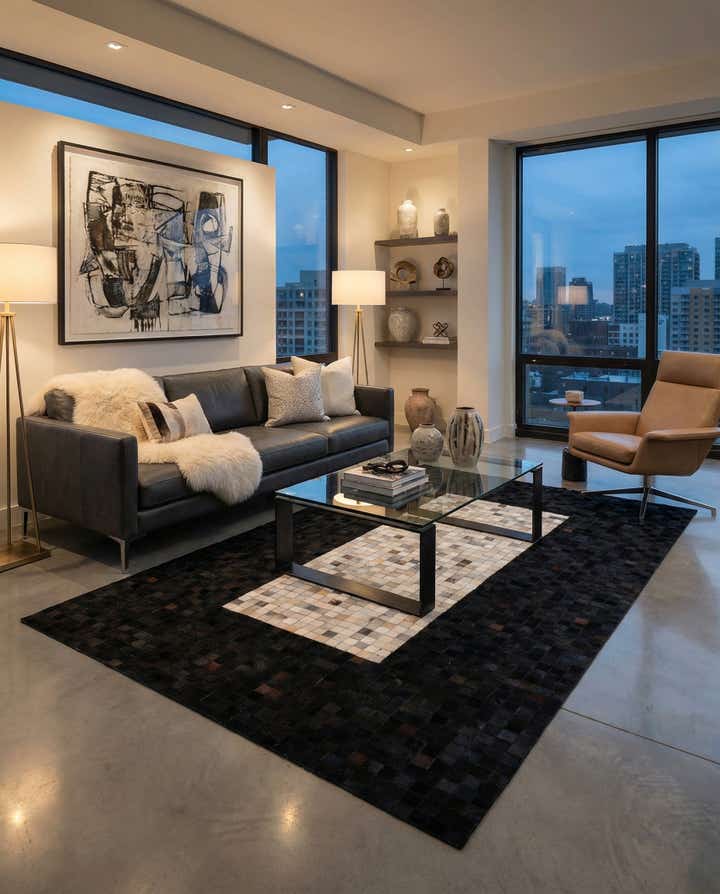 5' 2 x 8' 2 Cowhide - Patchwork Rug