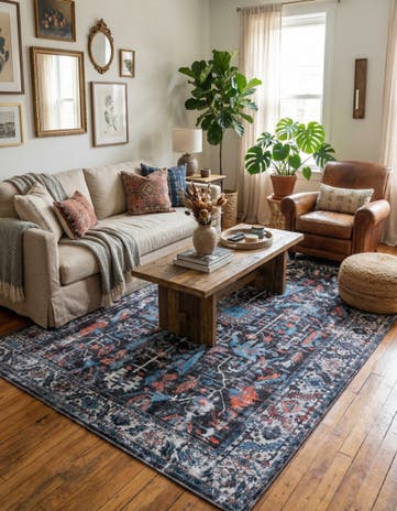 Black Washable Mangata Rug