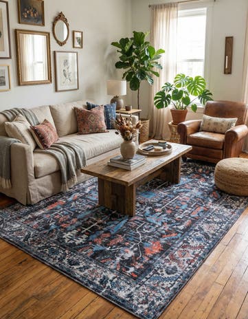 Black Washable Mangata Rug