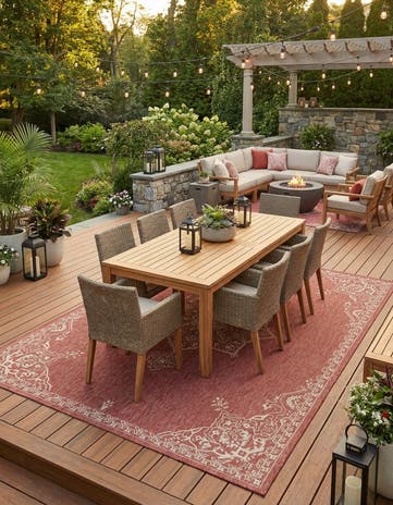 10' x 13' Easy-Clean Traditional Indoor / Outdoor Rug