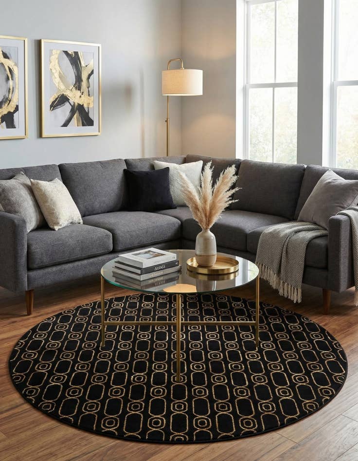 Detail image of 7' 10 x 7' 10 Vogue Geo Round Rug