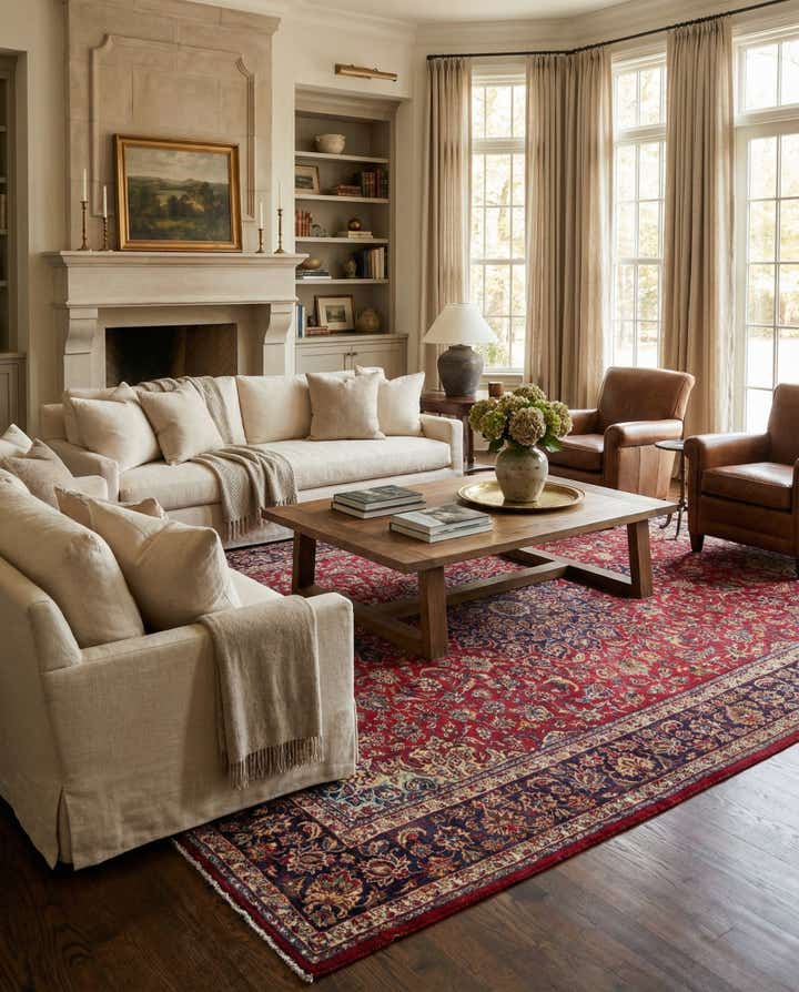 9' 6 x 13' 5 Hand Knotted Isfahan Persian Wool Rug