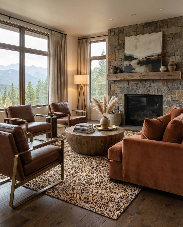 Detail image of 5' x 7' 11 Cowhide Stocks Rug