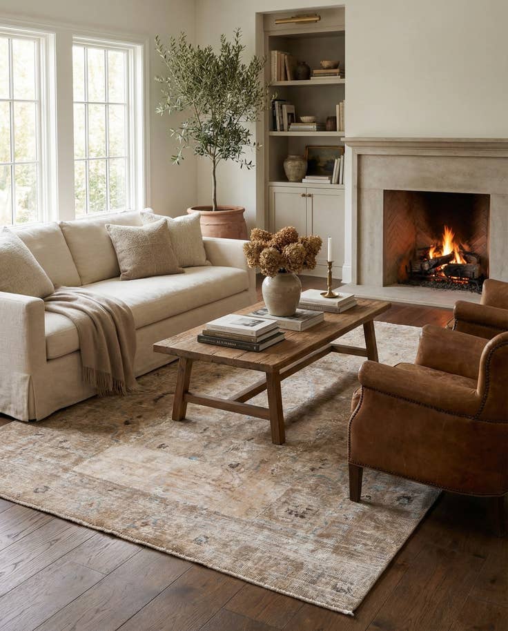 Detail image of 5' 9 x 8' 7 Hand Knotted Ultra Vintage Persian Wool Rug