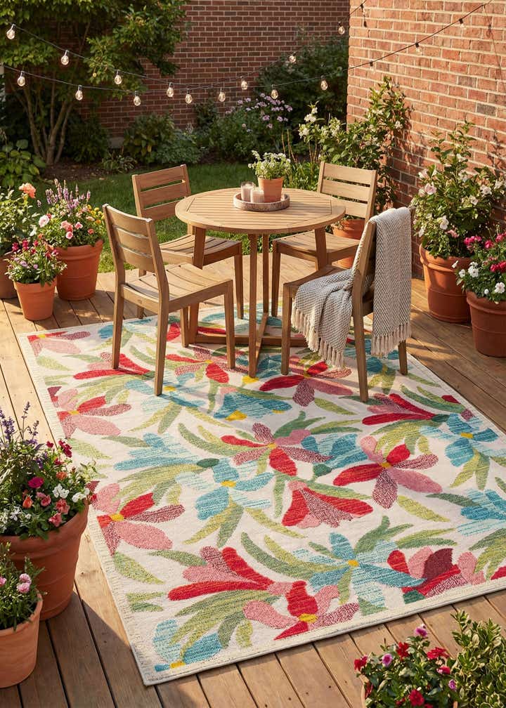 7' 10 x 10' Easy-Clean Casablanca Indoor / Outdoor Rug
