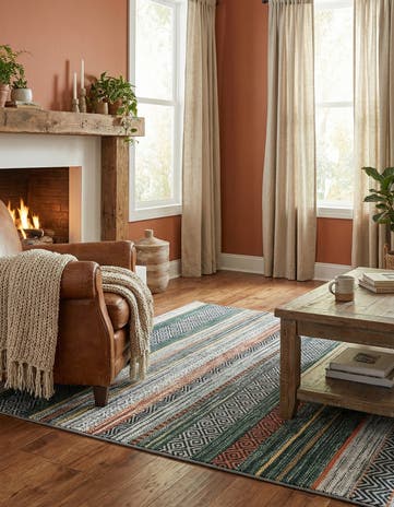 Green Washable Yara Rug