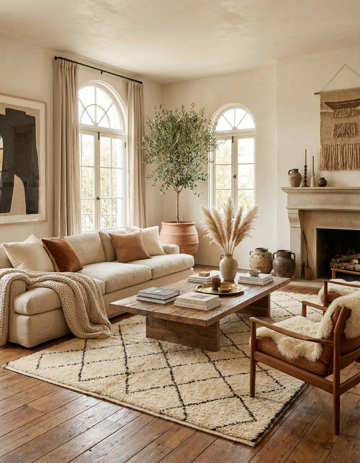 Detail image of 6' 5 x 9' 10  Hand Knotted Moroccan Wool Rug