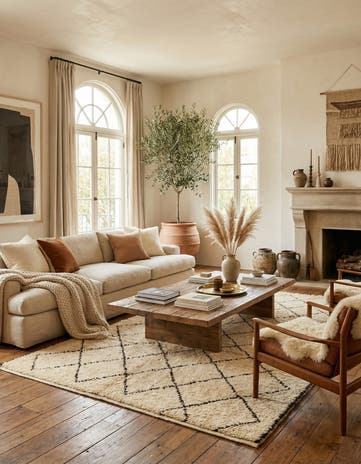 6' 5 x 9' 10 Hand Knotted Moroccan Wool Rug