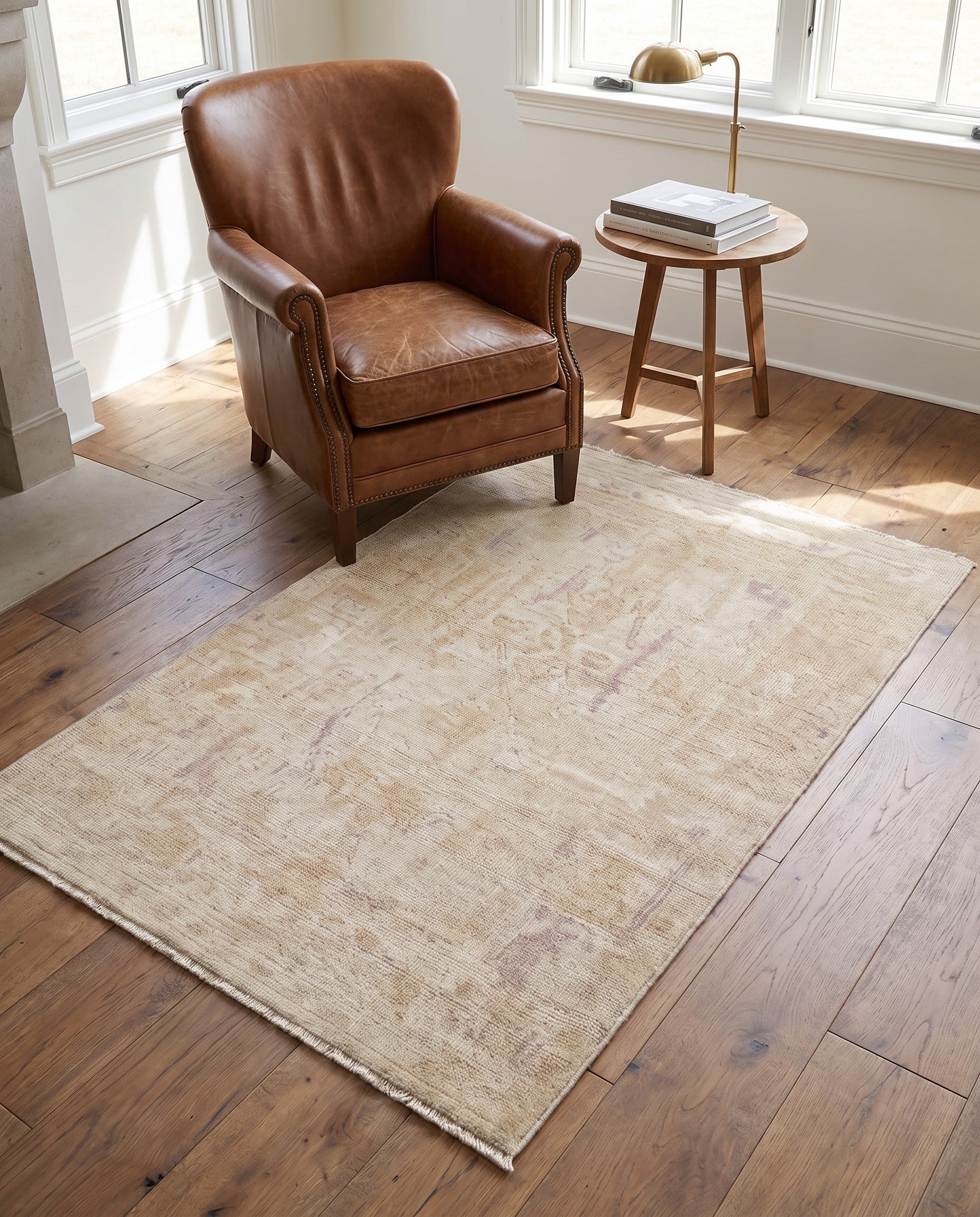 4' 1 x 6' 3 Hand Knotted Oushak Wool Rug