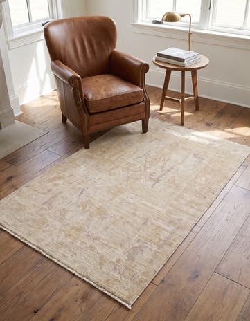 4' 1 x 6' 3 Hand Knotted Oushak Wool Rug