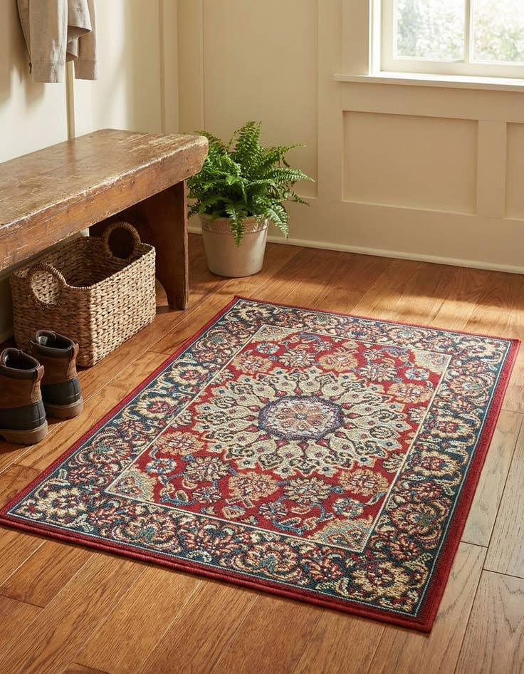 Detail image of  2' x 3' 1  Washable Traditional Indoor / Outdoor Rug