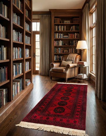 3' 4 x 7' Hand Knotted Afghan Akhche Wool Runner Rug