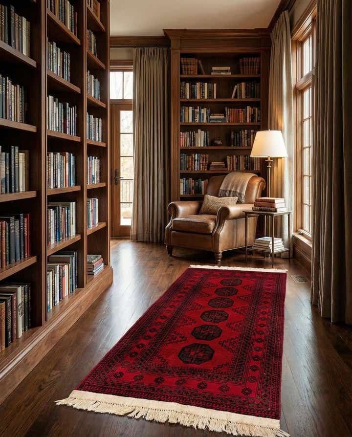 3' 4 x 7' Hand Knotted Afghan Akhche Wool Runner Rug