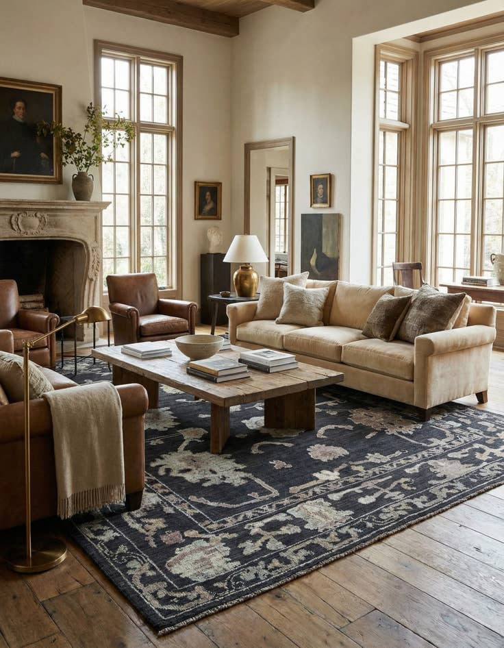 Detail image of 10' 1 x 14'  Hand Knotted Oushak Wool Rug