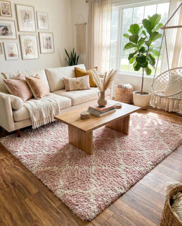  6' x 6' Moroccan Trellis Shag Square Rug