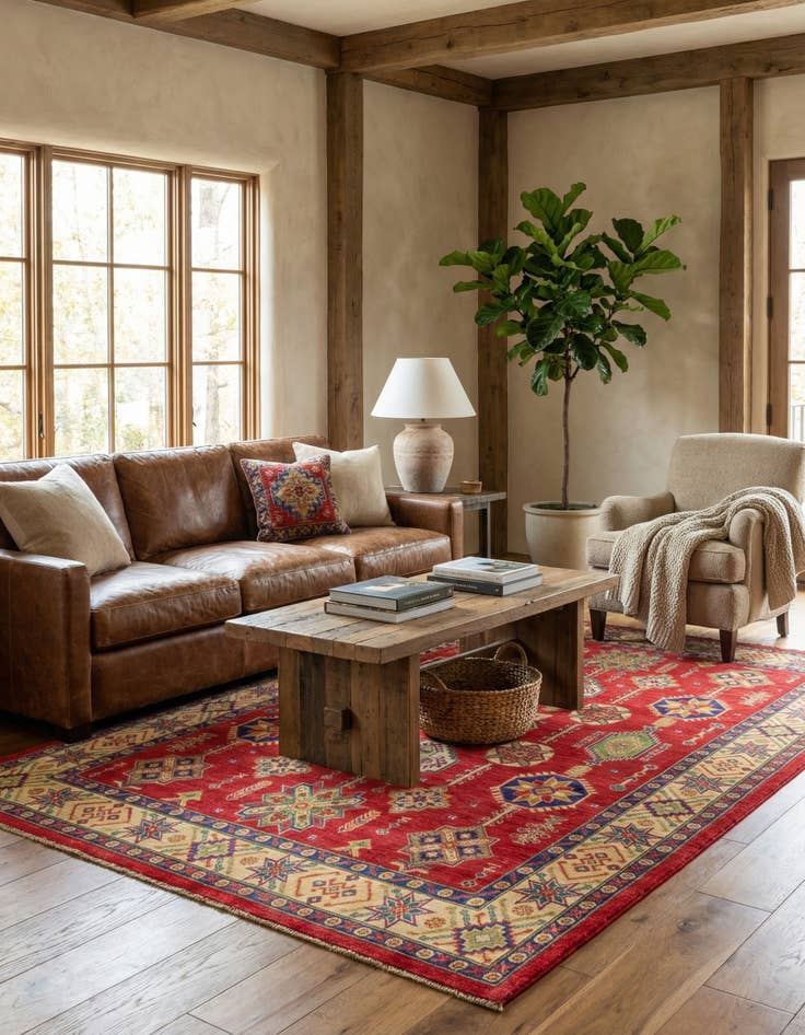 Detail image of 5' 6 x 8' 7  Hand Knotted Kazak Rug