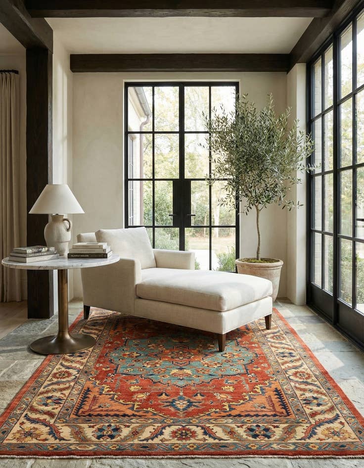 Detail image of 5' 10 x 8' 3 Serapi Wool Rug