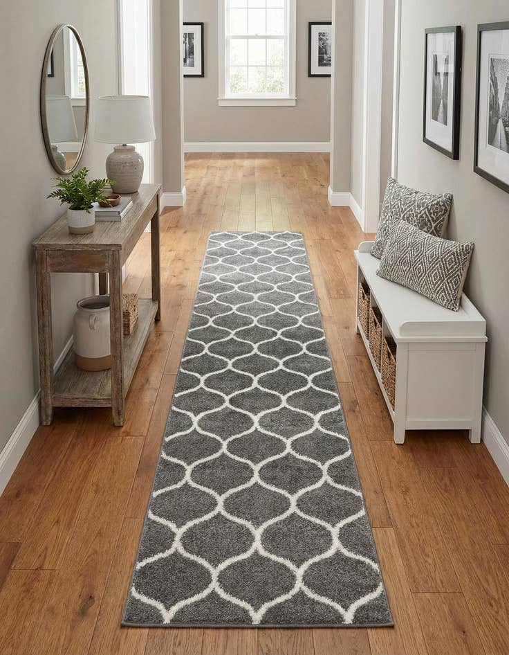 Detail image of  2' x 10' Lattice Frieze Runner Rug