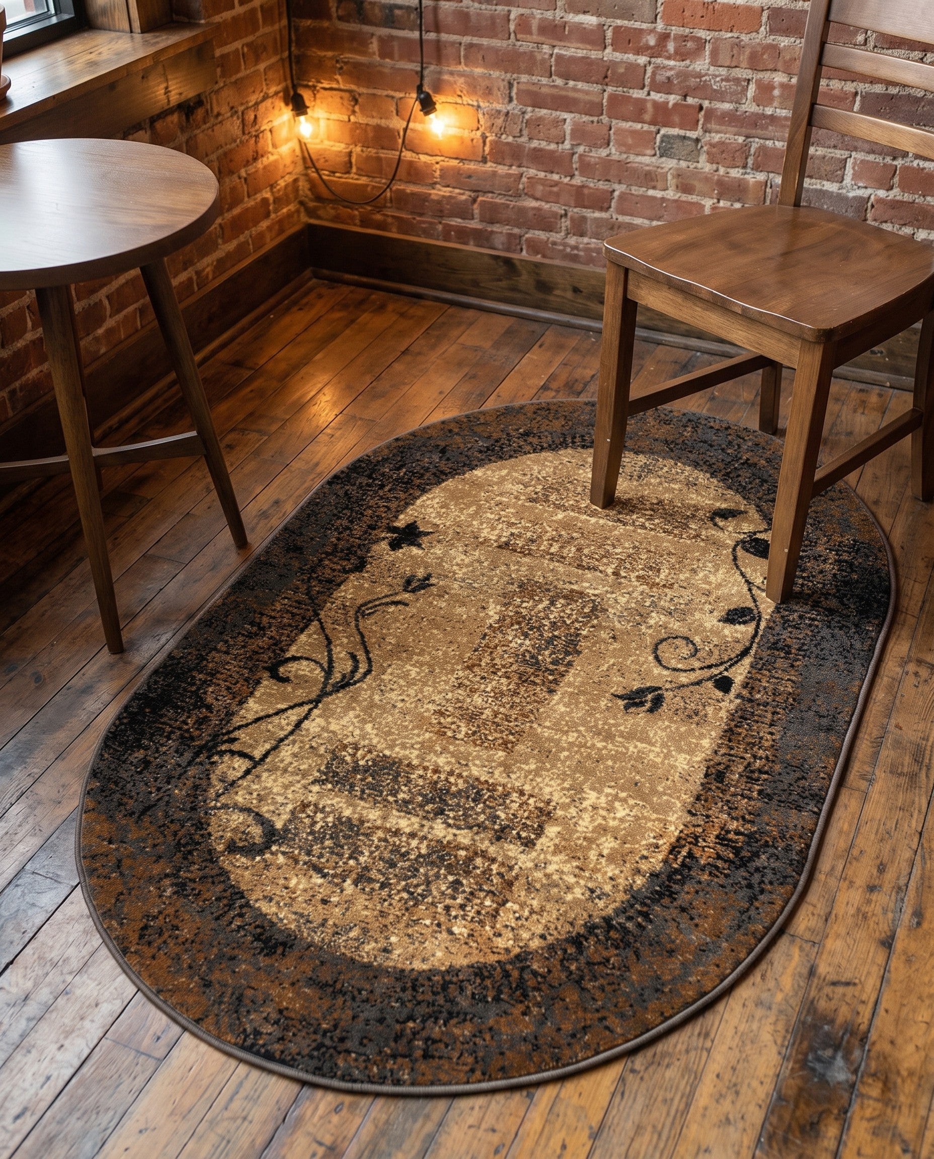 3' 1 x 5' 3 Coffee Shop Oval Rug