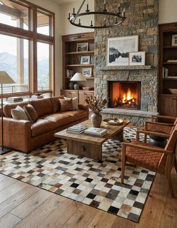 8' 1 x 9' 10 Cowhide - Patchwork Rug