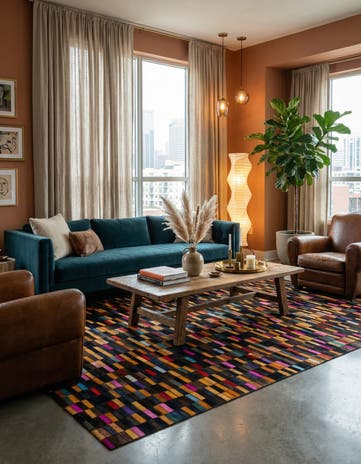 5' x 7' 11 Cowhide - Patchwork Rug