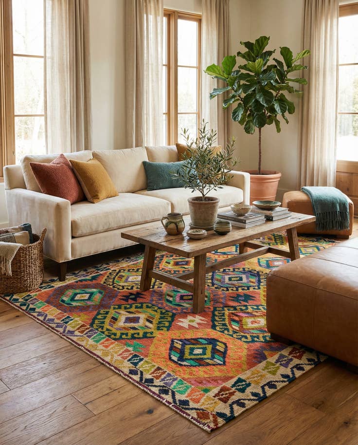 Detail image of 6' 8 x 10' 4 Hand Knotted Darya Wool Rug