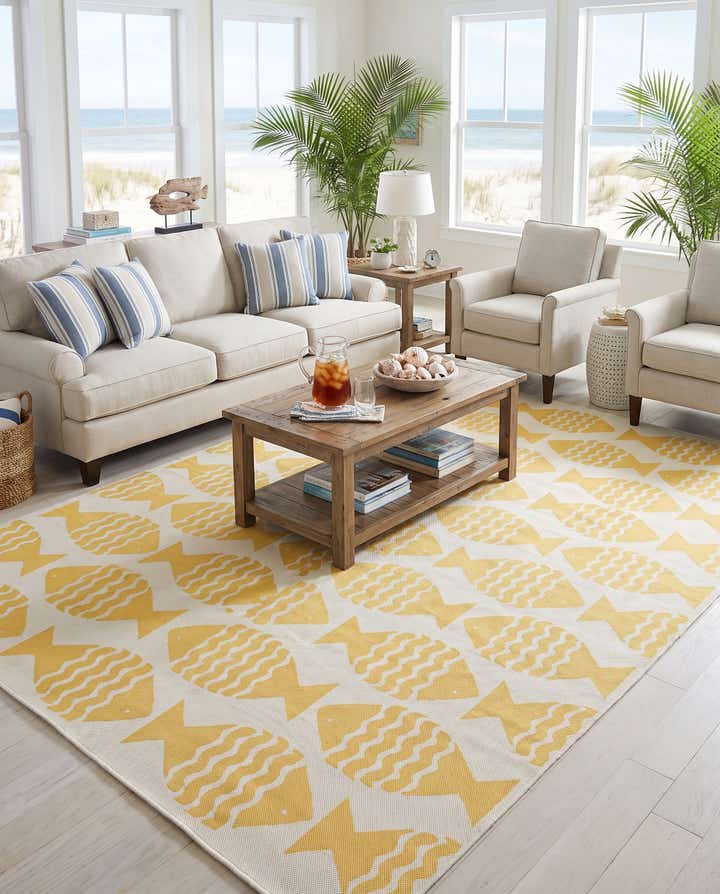9' x 12' Easy-Clean Coastal Indoor / Outdoor Rug