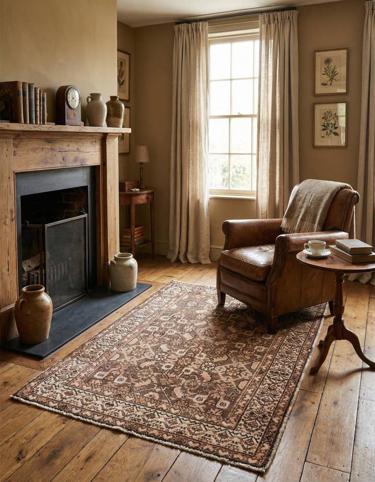 Detail image of  3' 10 x 5' 2  Hand Knotted Ultra Vintage Persian Wool Rug