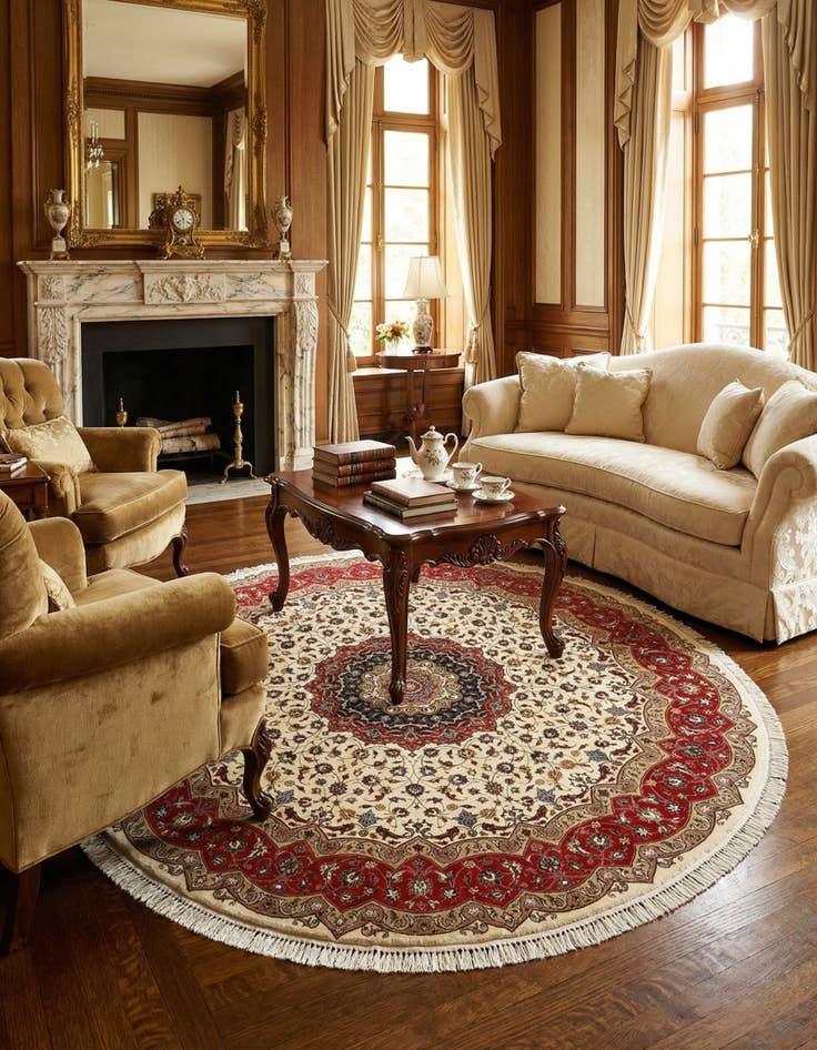 Detail image of  9' 10 x 9' 10 Tabriz Round Rug