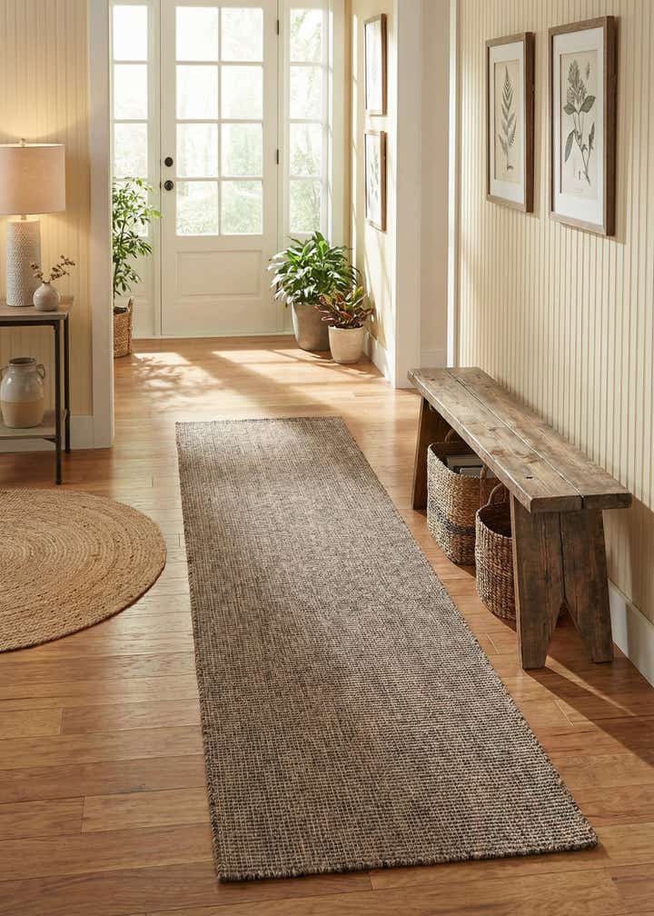 2' 7 x 10' Easy-Clean Solid Indoor / Outdoor Runner Rug