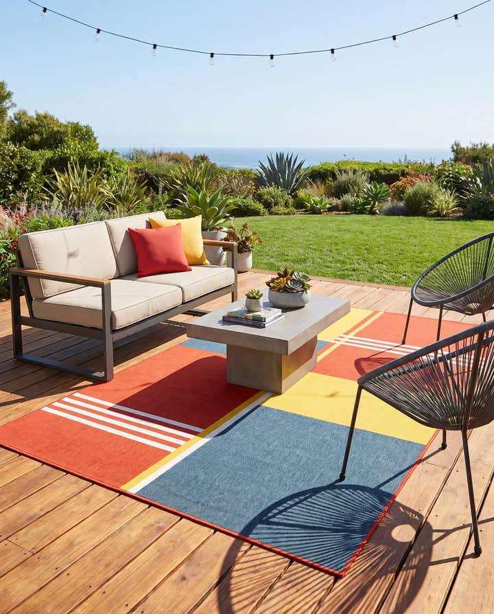6' x 9' Easy-Clean Modern Indoor / Outdoor Rug