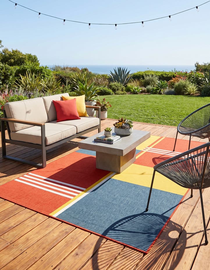 6' x 9' Easy-Clean Modern Indoor / Outdoor...
