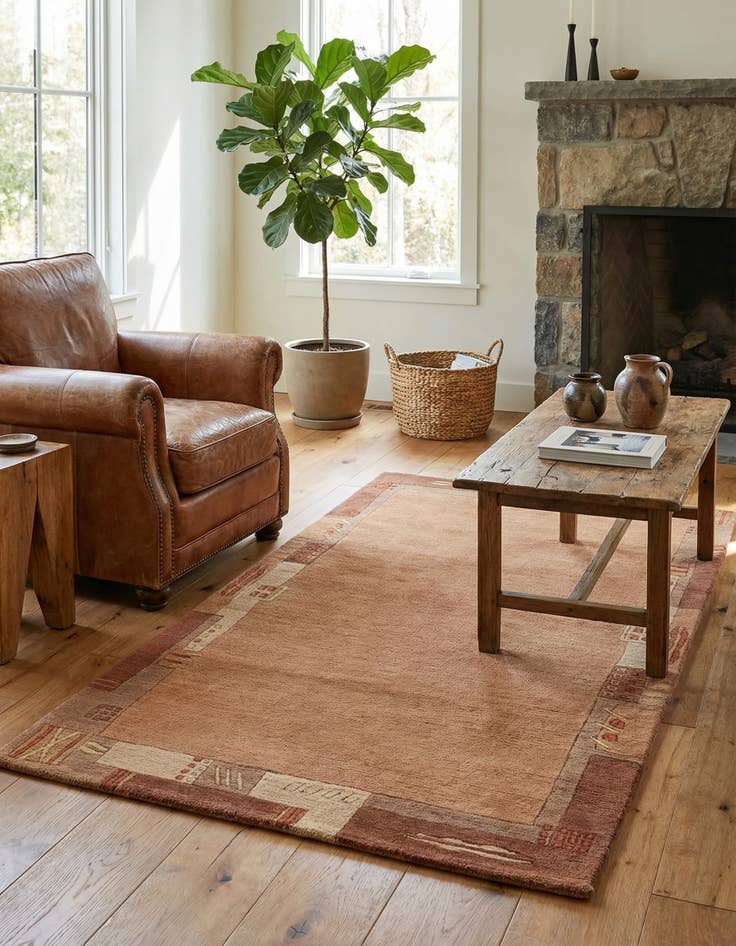 Detail image of  2' 4 x 4' 7  Hand Knotted Nepal Wool Rug