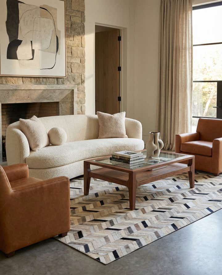 5' 3 x 8' Cowhide Rug