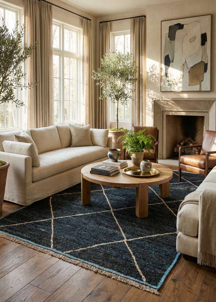 6' 1 x 9' 6 Hand Knotted Moroccan Wool Rug