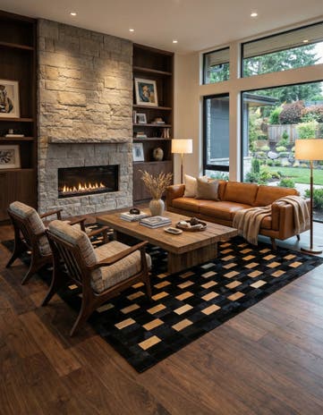 8' 1 x 10' Cowhide - Patchwork Rug