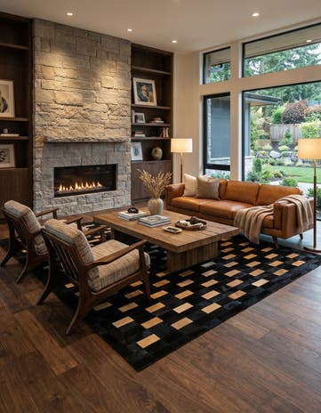 8' 1 x 10' Cowhide - Patchwork Rug