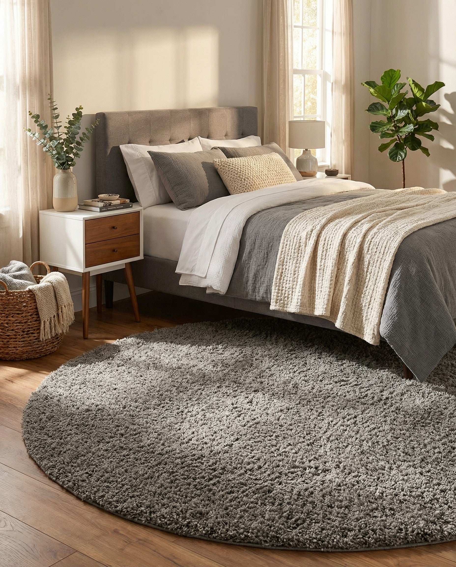  7' 10 x 10' Solid Shag Oval Rug