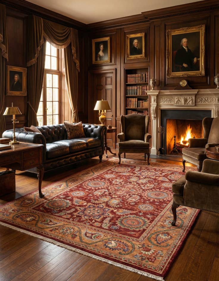 Detail image of 5' 9 x 8'  Hand Knotted Ariana Ziegler Rug