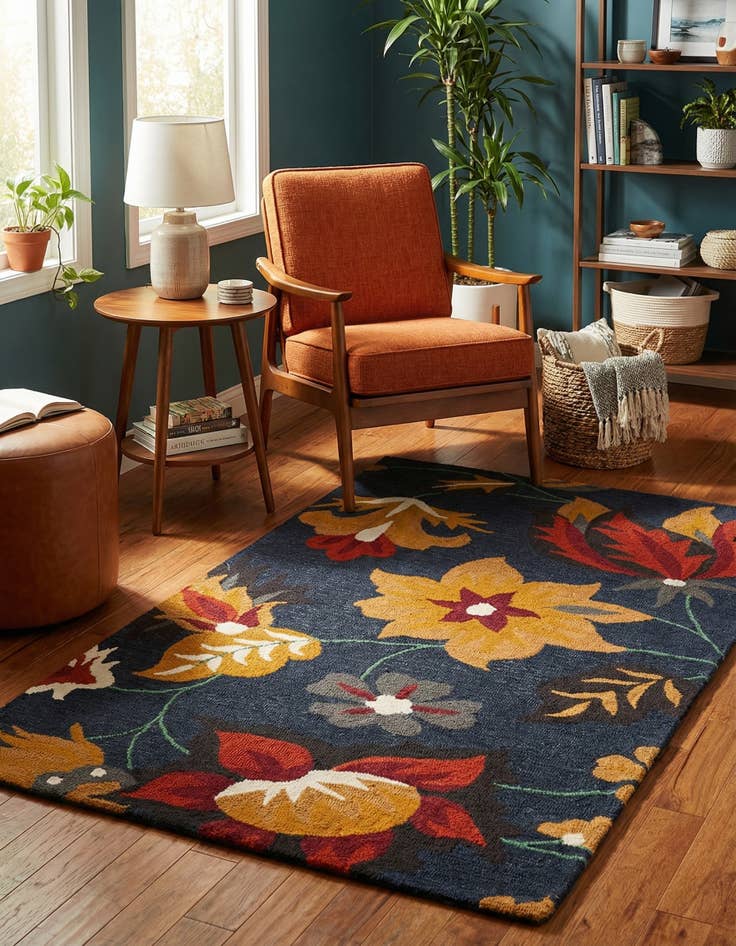 Detail image of 5' x 8' Agra Wool Rug