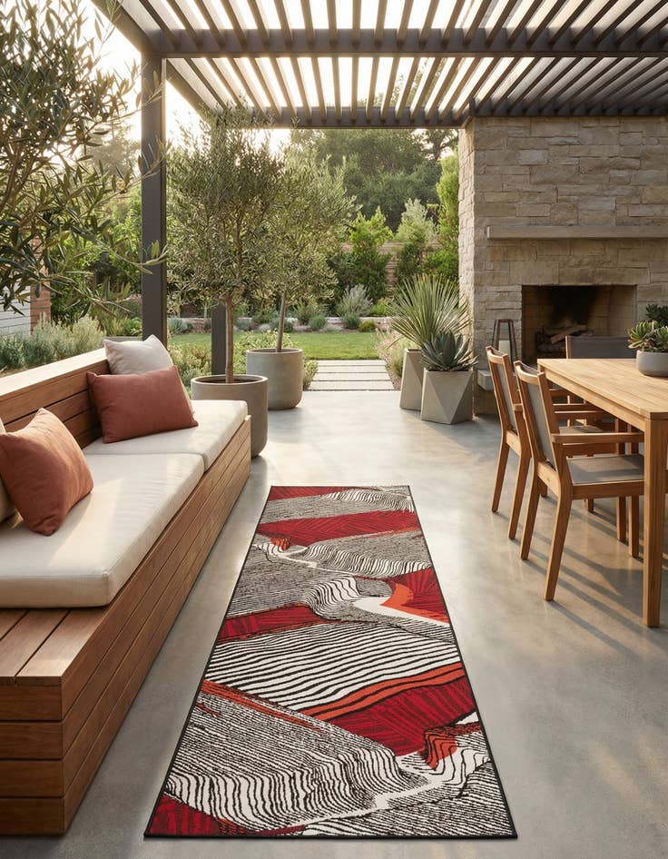 Detail image of 2' 7 x 10'  Washable Modern Indoor / Outdoor Runner Rug