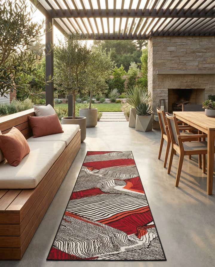 2' 7 x 10' Easy-Clean Modern Indoor / Outdoor Runner Rug