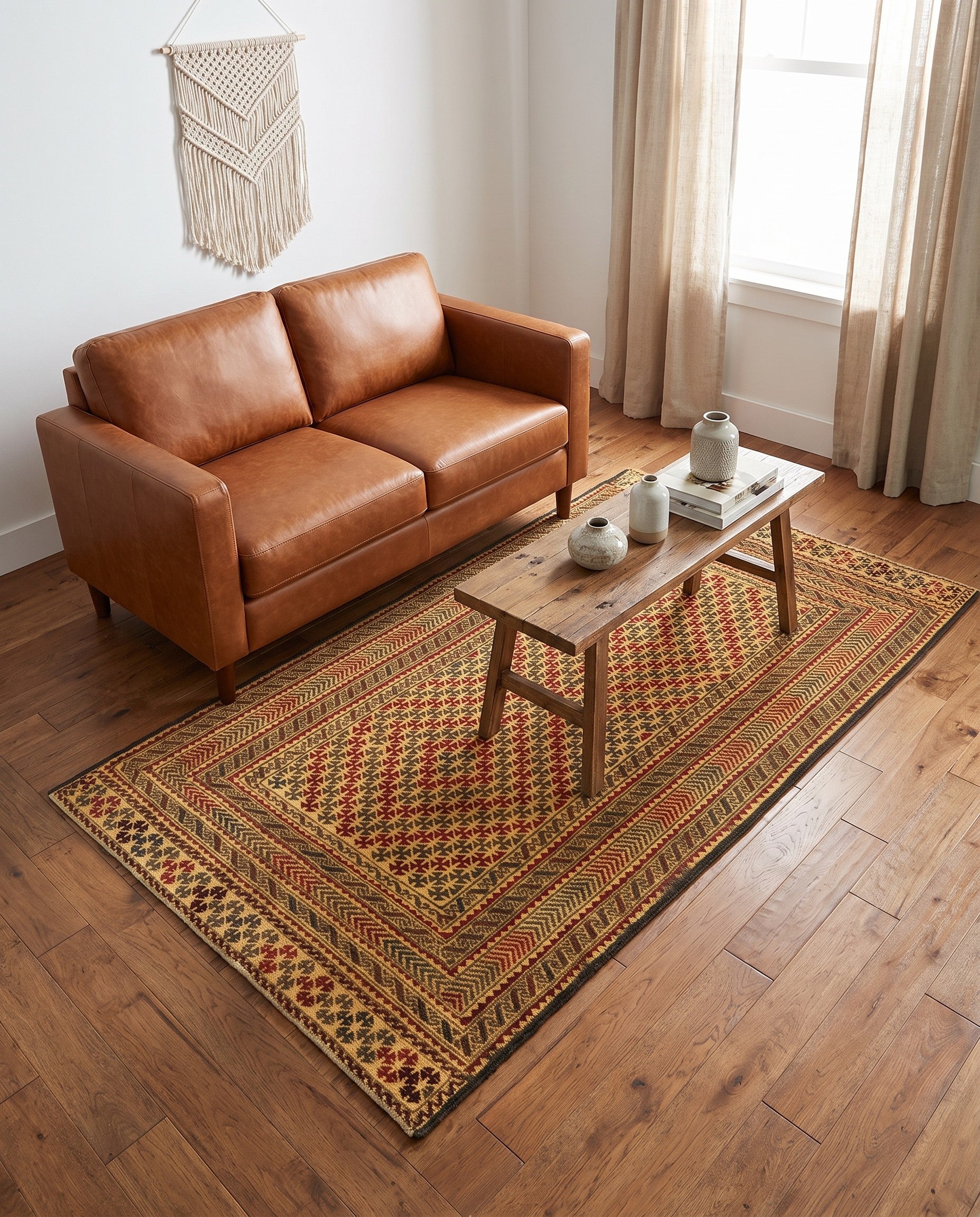 3' 10 x 6' 3 Hand Knotted Sumak Wool Rug