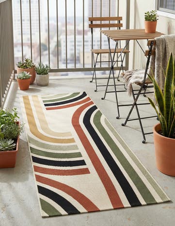 2' x 5' Easy-Clean Modern Indoor / Outdoor Runner Rug
