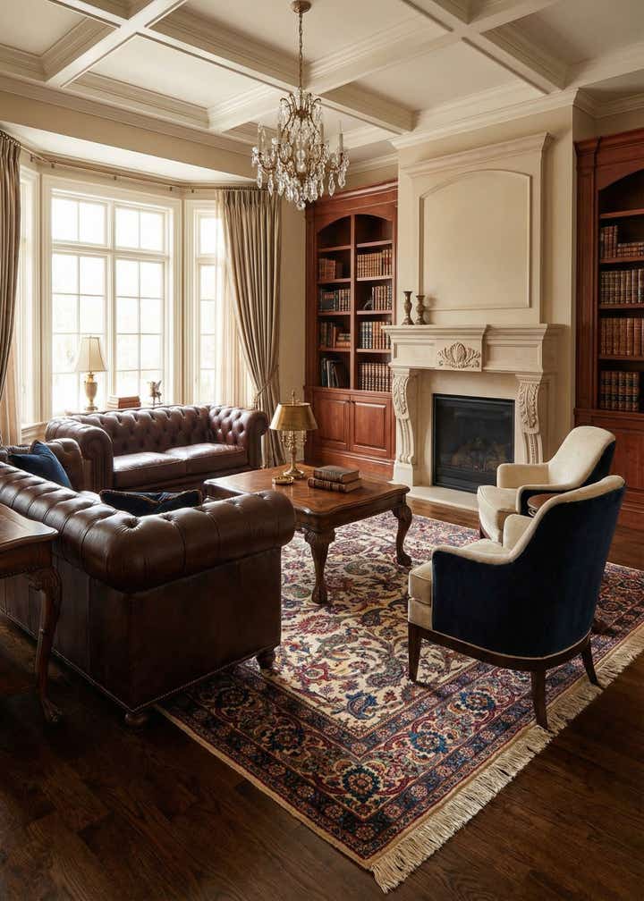 7' 3 x 10' 5 Hand Knotted Kashan Persian Wool Rug