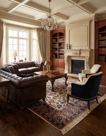 7' 3 x 10' 5 Hand Knotted Kashan Persian Wool Rug
