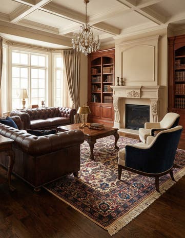 7' 3 x 10' 5 Hand Knotted Kashan Persian Wool Rug