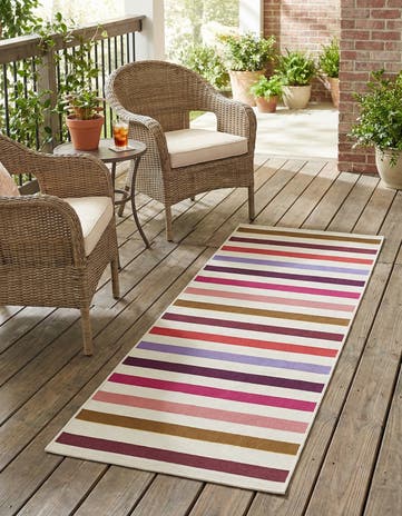 2' x 6' Easy-Clean Ribbon Indoor / Outdoor Runner Rug