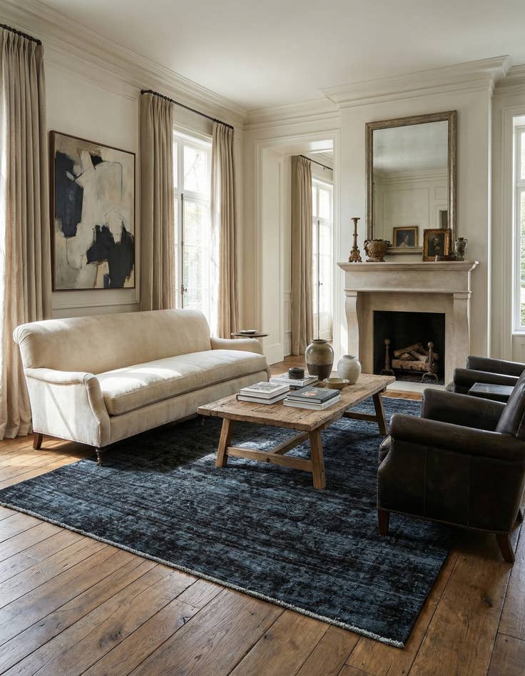 Detail image of 6' 3 x 9'  Hand Knotted Ultra Vintage Persian Wool Rug